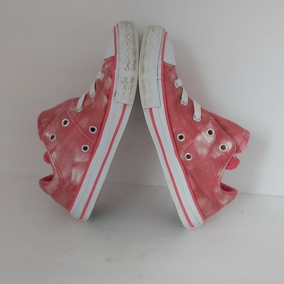CONVERSE ALL STAR | Double Tongue Tye Dye Sneakers Pink White Size 2 - Picture 6 of 9